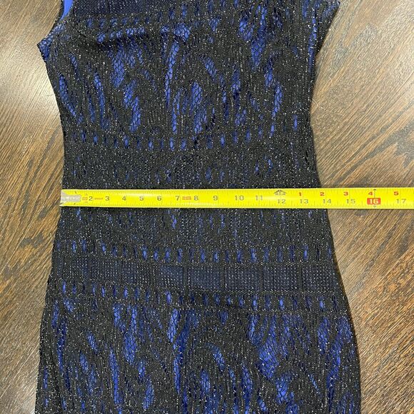 Vintage‎ Rampage Dress Women’s Large Black Blue Mesh Maxi Y2K Whimsigoth USA - Picture 9 of 10